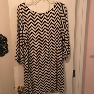 Chevron Dress with Bow